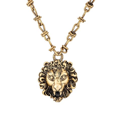 gucci lion necklace replica|gucci interlocking chain.